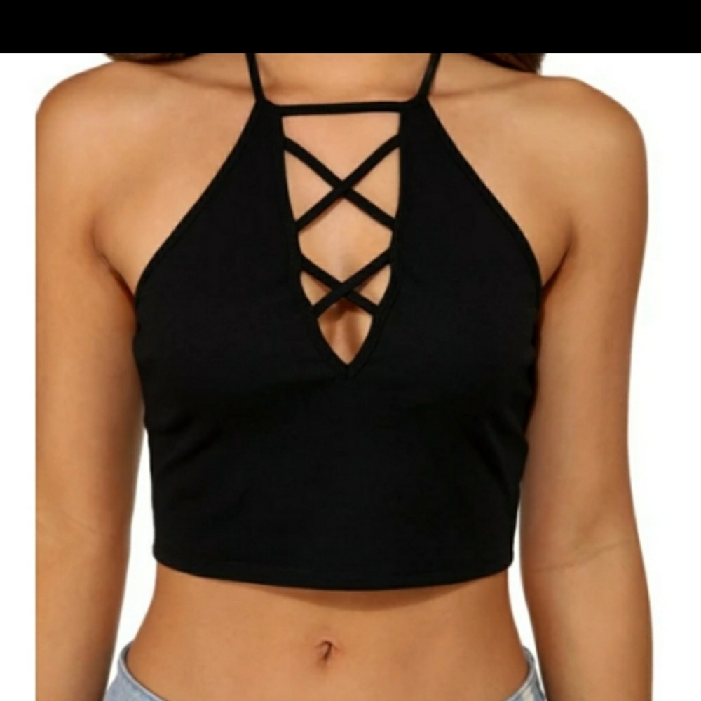 🔴🆕️BLACK STRAPPY TOP